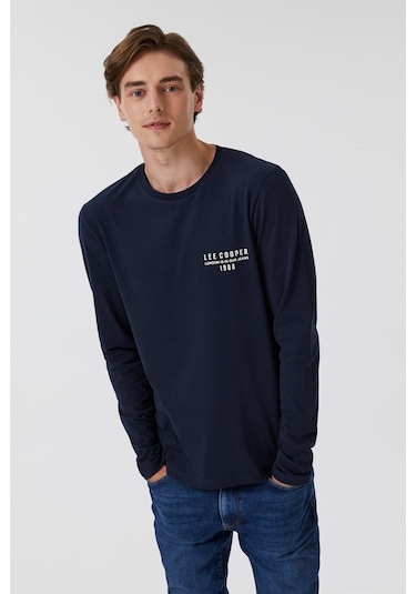 Lee Cooper Renzo Erkek O Yaka Uzun Kol T-Shirt Lacivertvert-15362 Lacivert