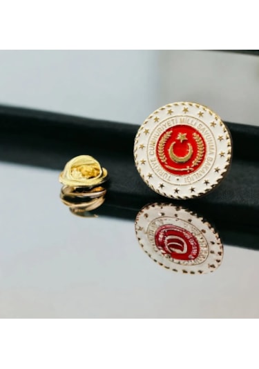 Milli Savunma Bakanlığı Yaka Rozeti Beyaz - Kırmızı