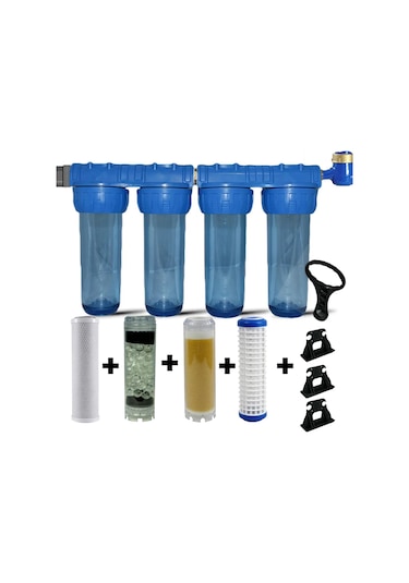 Daire Bina Sayaç Girişi 4 Aşama Su Arıtma Cihazı Ağır Kireç Önleyici Yumuşatma Sistemi