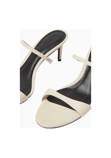 Schutz Strappy 75 Deri Zarif Ve Minimal Ince Bantlı, 75mm Topuklu Sandalet Beyaz