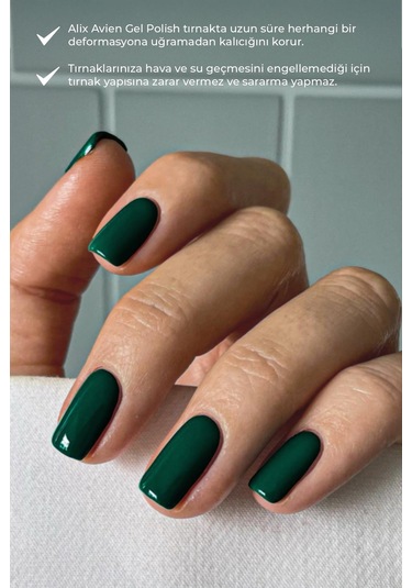 Alix Avien Ördek Yeşili Kalıcı Oje 90-yoğun Renk Veren Jel Oje 12 Ml-nail Uv Gel Polish 90