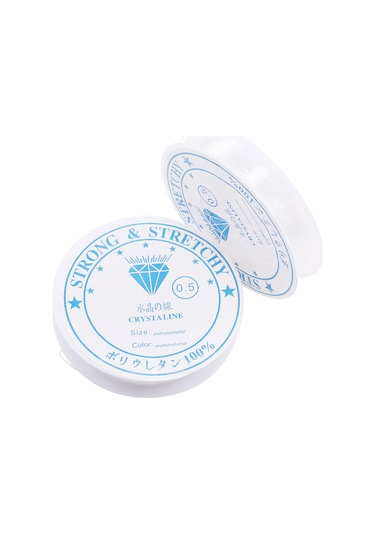 Leezsing 0.5mm Şeffaf Lastik İpi 12.8m - Kuruşluk, Bilezik, Gümüşlük Yapımı İçin Esnek, Dayanıklı Bead İpi Diğer