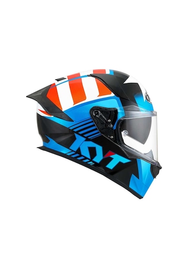 Kyt R2r Straıght Kapalı Kask Beyaz - Mavi - Kırmızı