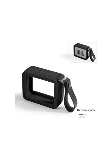 Jzcat Jbl Go2 Hoparlör İçin Uygun Silikon Koruyucu Kılıf - Pu Taşıma Kayışı İle/siyah