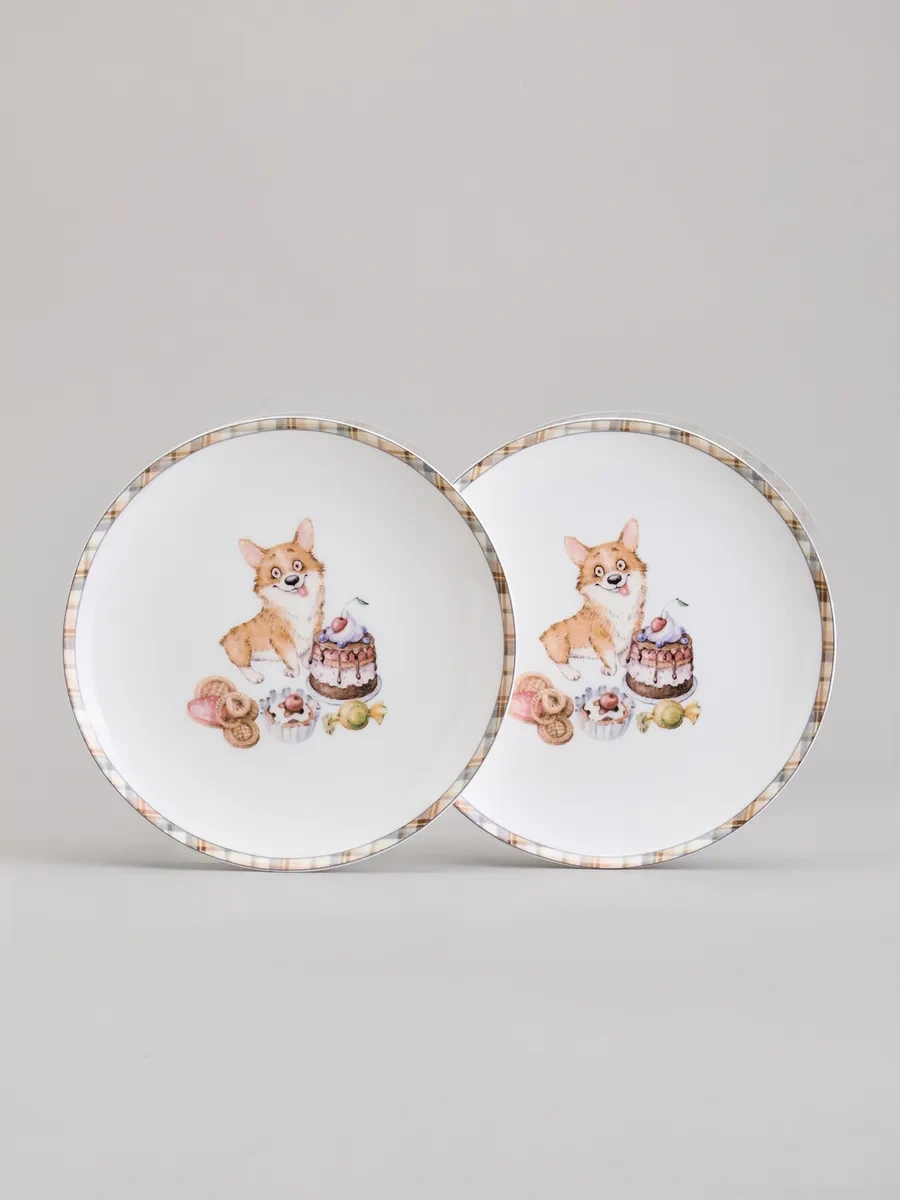 Lefard 2 Adet 20,5 Cm Porselen Tabak Takımı "en İyi Dostlar" 349381999 Beyaz