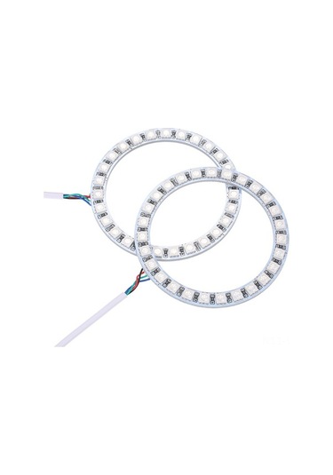 Ebitda 12v 80mm Rgb Led Halka Işık, 16 Renk & 4 Mod, Uzaktan Kumandalı Araç Aydınlatma, Moda Geçişli