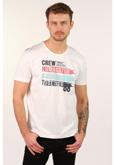 Arma Erkek Büyük Beden Bisiklet Yaka Tişört Y22374868101 Beyaz