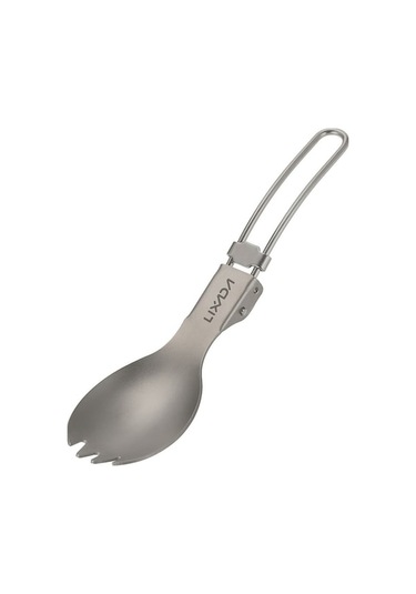 Ankatek Titanyum Katlanır Spork Hafif Açık Hava Yemek Spork Sofra Takımı Seyahat Kamp Sırt Çantasıyla Seyahat Qn Gümüş Gümüş