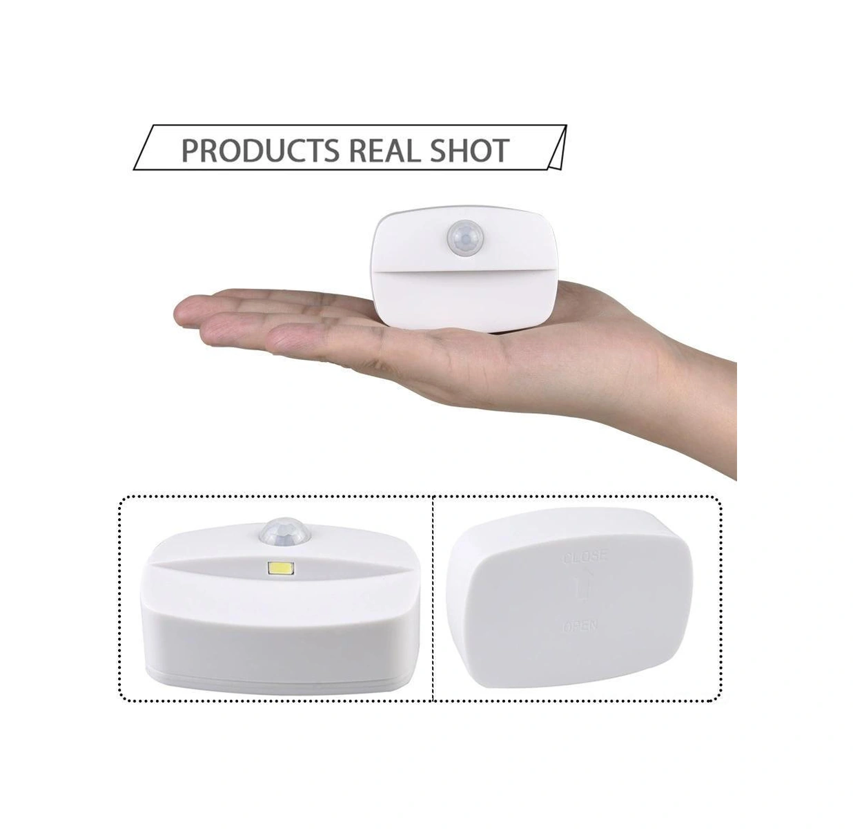 Youtek Led Pır Vücut Algılama Akıllı Gece Lambası - Merdiven, Dolap, Çekmece İçin Isı Beyazı 4 Adet - Pil Dahil Değil Beyaz