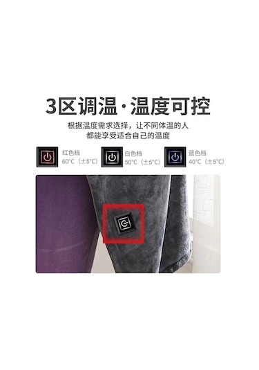 Trendooze Usb Şarj Isıtmalı Battaniye Kadife Isıtma Şal Gri Kr Gri