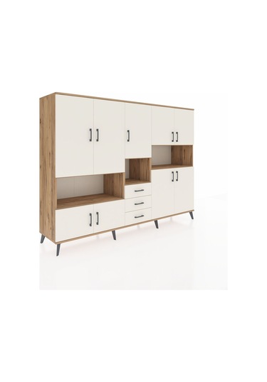 Hyperion Dolap 13 Raflı 3 Çekmeceli 9 Kapaklı 220x44x163 Çam-ayta Çam-aytaşı