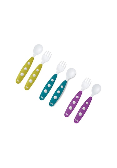 Nuk Mini Çatal Kaşık Seti 255047 Mavi Mavi