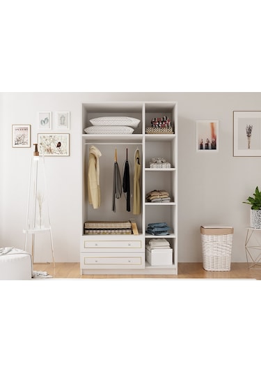 Rabi Mobilya Gold Country 3 Kapaklı 2 Çekmeceli Gardırop