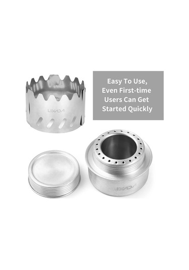 Artfulabode Yürüyüşü Yanıcı Taşınabilir Sırt Rüzgar Paslanmaz Ocakları Ocak Mini Küçük Kamp Kamp Kalma Kalkanı İçin Hayatta Gümüş Çelik Çantası Alüminyum Alkol 100ml Jw Gümüş