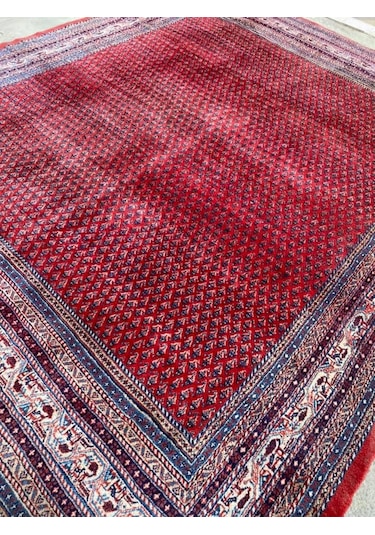 Antika Yüne Pamuk El Dokuma Sarough Iran Halısı 3X3,60M