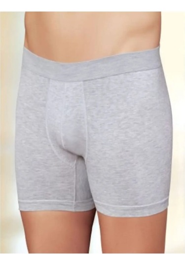 Erkek Likralı Pamuk Penye Boxer 6'lı 12020 Açık Gri