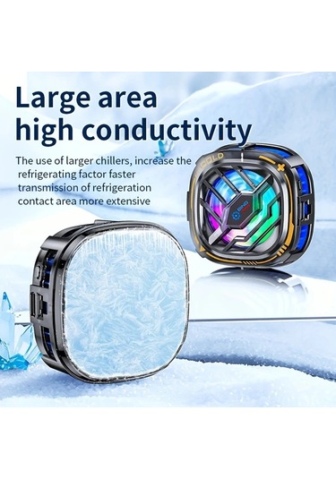 Chuangyinshop X76 Phone Cooler Digital Display Ekranlı Yarı İletken Soğutucu 3 Hız Manyetik Ve Kelepçe Tüm Telefonlar İçin