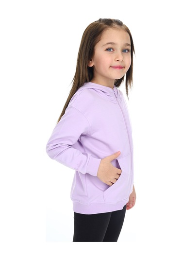 Toontoy Kız Çocuk Nakışlı Hırka Lila