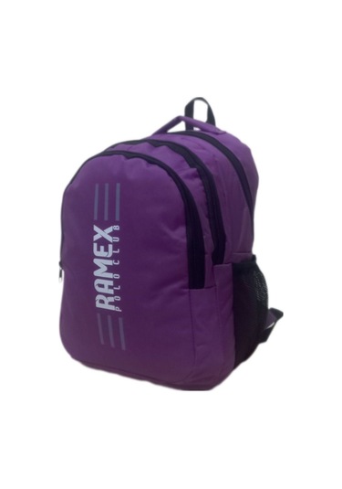 Unisex Mor Ramex Sırt Çantası Büyük Boy Seyahat Okul Çantası Su Itici Mor