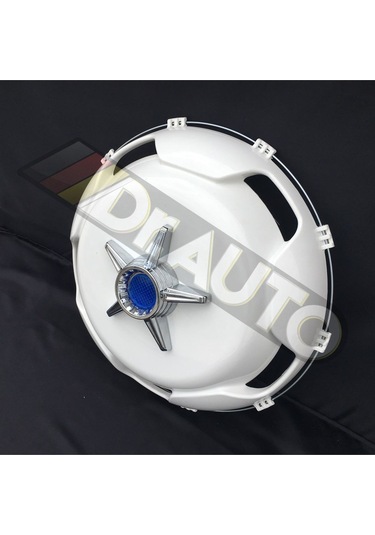 22.5 İnç Düz Model Mavi Fırfırlı Jant Kapağı 4'lü Takım