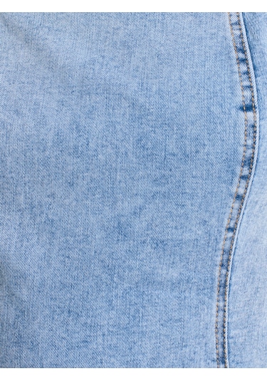 Dilvin 90563 Power Likra Ortaboy Denim Elbise-mavi Mavi