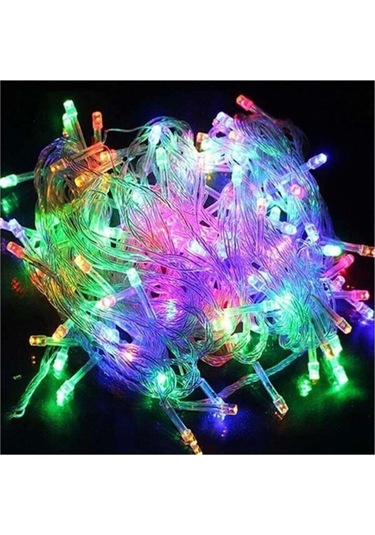 8 Foksiyonlu 10 Metre 100 Ledli Fişli Led Dekor Lambası Animasyonlu Rekli Yılbaşı Ağacı Işığı