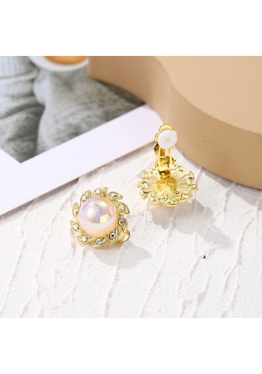 E2209-12 Renkli İnci Barok Küpe İnci Kulak Klipsi Kulak Piercing Olmadan Kadınlar