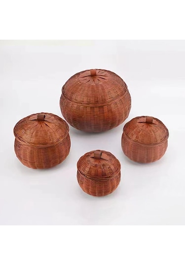 Suntek Yuvarlak Rattan Saklama Kutusu El Dokuma Balkabağı Diğer