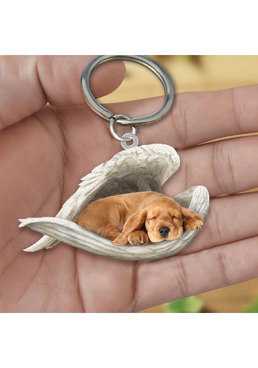 Hfambition Akrilik Köpek Figürlü Anahtar Zinciri, Çift Taraflı Uv Baskılı, Araba Ve Ev Anahtarı Asısı, Dayanıklı Materyal, Günlük Kullanım Diğer