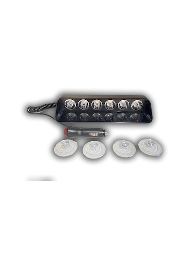 Çarşıhan Araç Içi Vantuzlu Çakar Lamba Kırmızı - Mavi Renk 6 Led