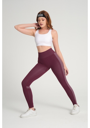 Wind Serisi Mürdüm Kalçası Büzgülü Push Up Tayt