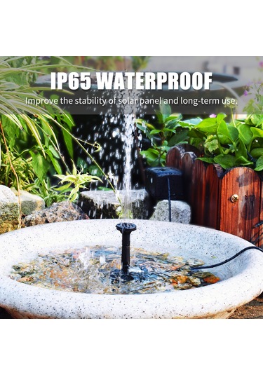 Xindoker Güneş Enerjili 4 Farklı Desenli Fontaine Pompa Seti - 6v/2w, Otomatik Başlangıç, Kuş Havuzu, Akvaryum, Bahçe Dekorasyonu