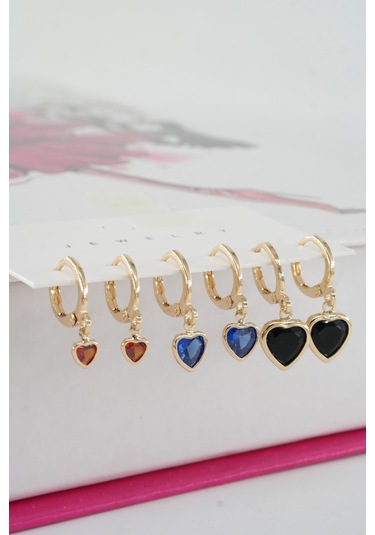 Kadın Vip Ser Kalp Model 6'lı Küpe Seti 002