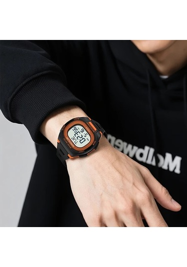 Primepickings Erkek Ve Kadın Spor Digital Led Saat, Kronometre Geri Sayım Zamanlayıcı Siyah-1 Diğer