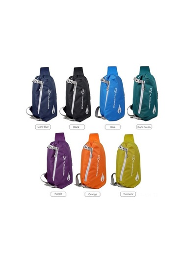 Pazly Su Geçirmez Nilon Sling Çanta, Kulaklık Delikli, Ultra Hafif, Günlük Outdoor Kullanıma Uygun Mavi 5603 Mavi Mavi