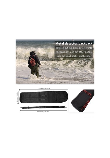 Fosenze "çift Taşımalı Büyük Kapasiteli Metal Dedektörü Çantası - Sağlam Ve Dayanıklı" Siyah