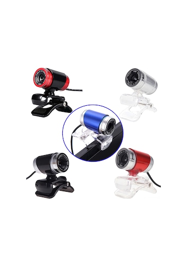 Gajeena Usb 2.0 Web Kamerası - 300.000 Piksel, Gürültü Engellendiği Mikrofon, 360 Dönebilen, Otomatik Beyaz Dengesi, Pc Ve Dizüstü İçin Siyah-kırmızı