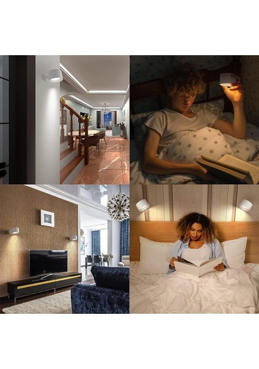 Moveevo Usb Şarjlı Led Duvar Lambası, Dokunmatik Ve Uzaktan Kumanda İle 3 Renk 3 Parlaklık, Manyetik Taşınabilir Gece Lambası Beyaz