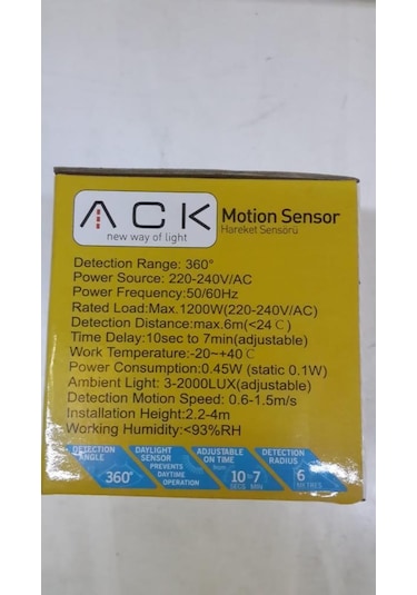 Ack Sıva Altı Sensör 360 Derece