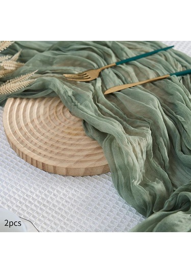 Homyl 2x Şifon Masa Örtüsü Parti Malzemeleri Düğün Gelin Duşu Yeşil