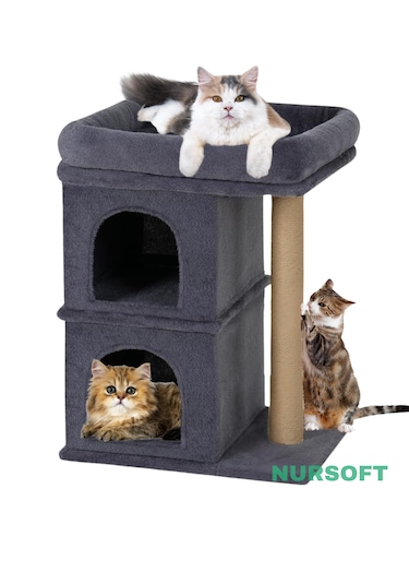 Lumina Çift Yuvalı Teraslı Kedi Uyku Ve Oyun Alanı