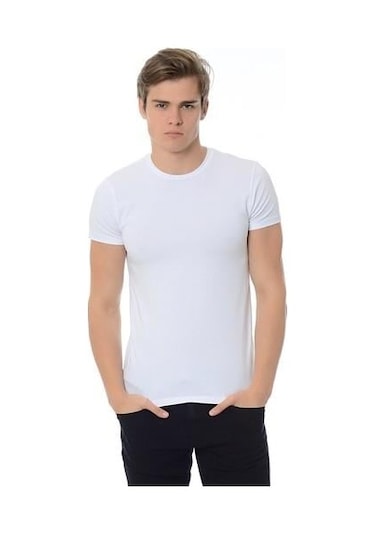 Mavi Stretch Tişört-beyaz Beyaz