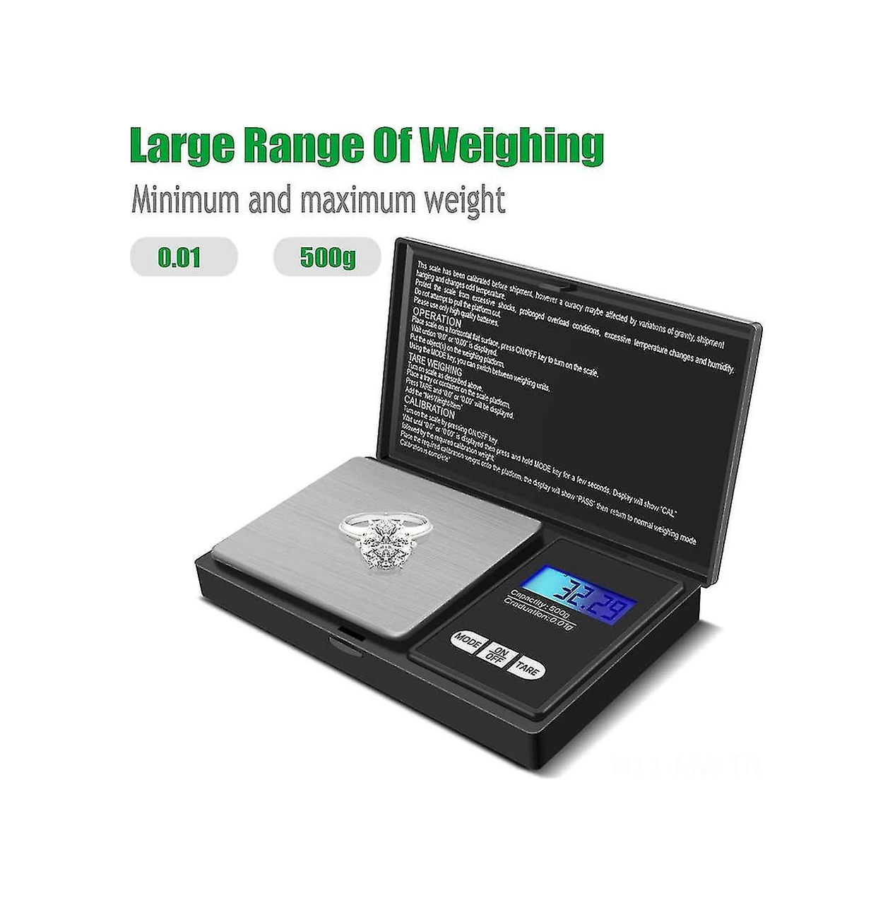 Moveevo El Tipi Dijital Terazi, 0.03-500g Hassasiyet, 7 Ölçüm Birimi G/gn/oz , Lcd Ekran, Taşınabilir Mutfak Ve Kuyumluk Tartımı, Otomatik Kapanma Çok Renkli