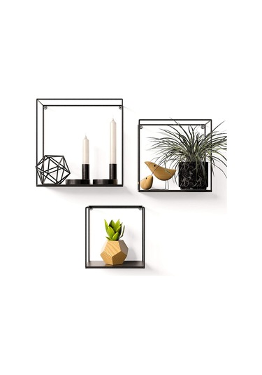 Wessdizayn Metal Duvar Rafı Iskandinav Küp Model 3 ‘Lü Set Wd-231