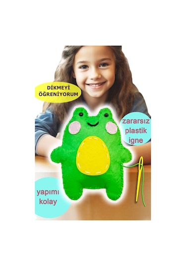Keçe Oyuncak Dikiş Seti - Sevimli Kurbağa Geliştirici Oyuncak