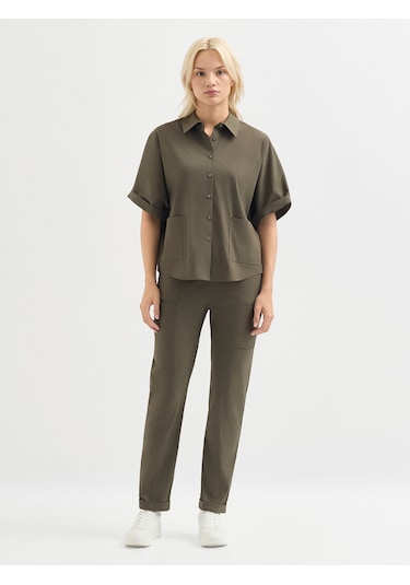 Karaca Kadın Regular Fıt Gömlek-haki 12.25w.04.100 Haki