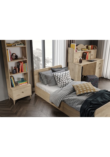Akasya Modern Genç Odası Takımı Meşe - 4 Parçalı Meşe