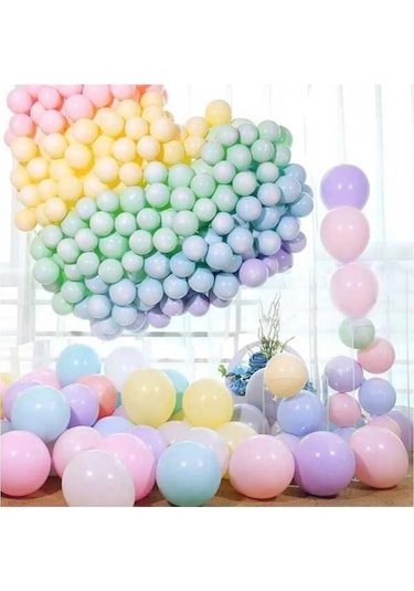 Makaron Balon Seti Karışık Renkli 50'li