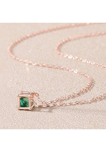 Yeşil Tancise 925 Ayar Gümüş Klasik Kadın Kolye Kolye Zirkon Moda Hediye