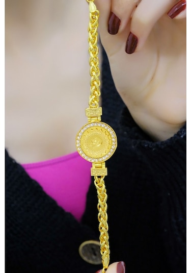 22 Ayar Çeyrekli Örgü Bileklik Sarı Altın